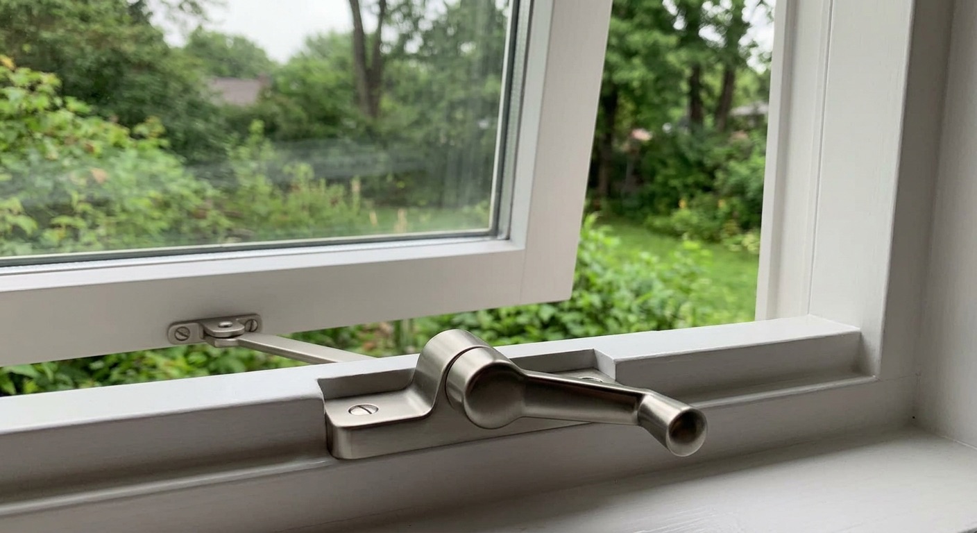 An open casement window.