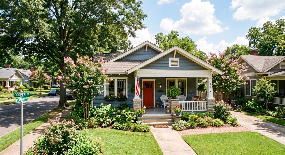 Memphis home in the summer.