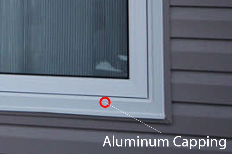 Exterior highlight of vinyl window aluminum capping.
